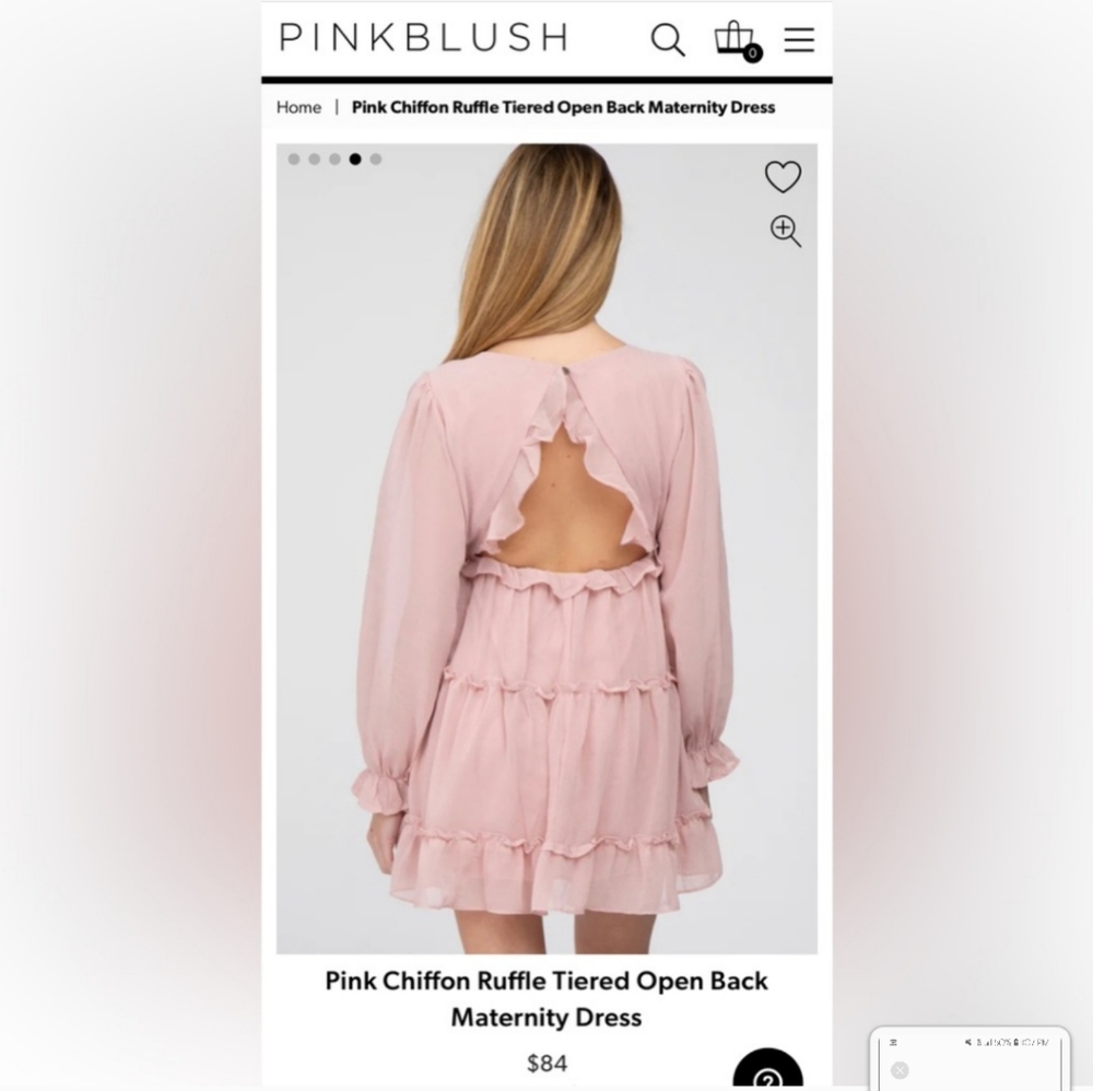 Pinkblush L Pink chiffon mini dress